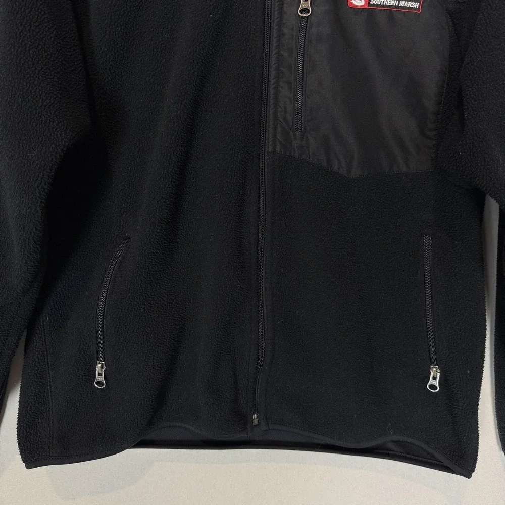 Southern Marsh Jacket Mens Small‎ Black FieldTec Fleece Full Zip Pockets Outdoor